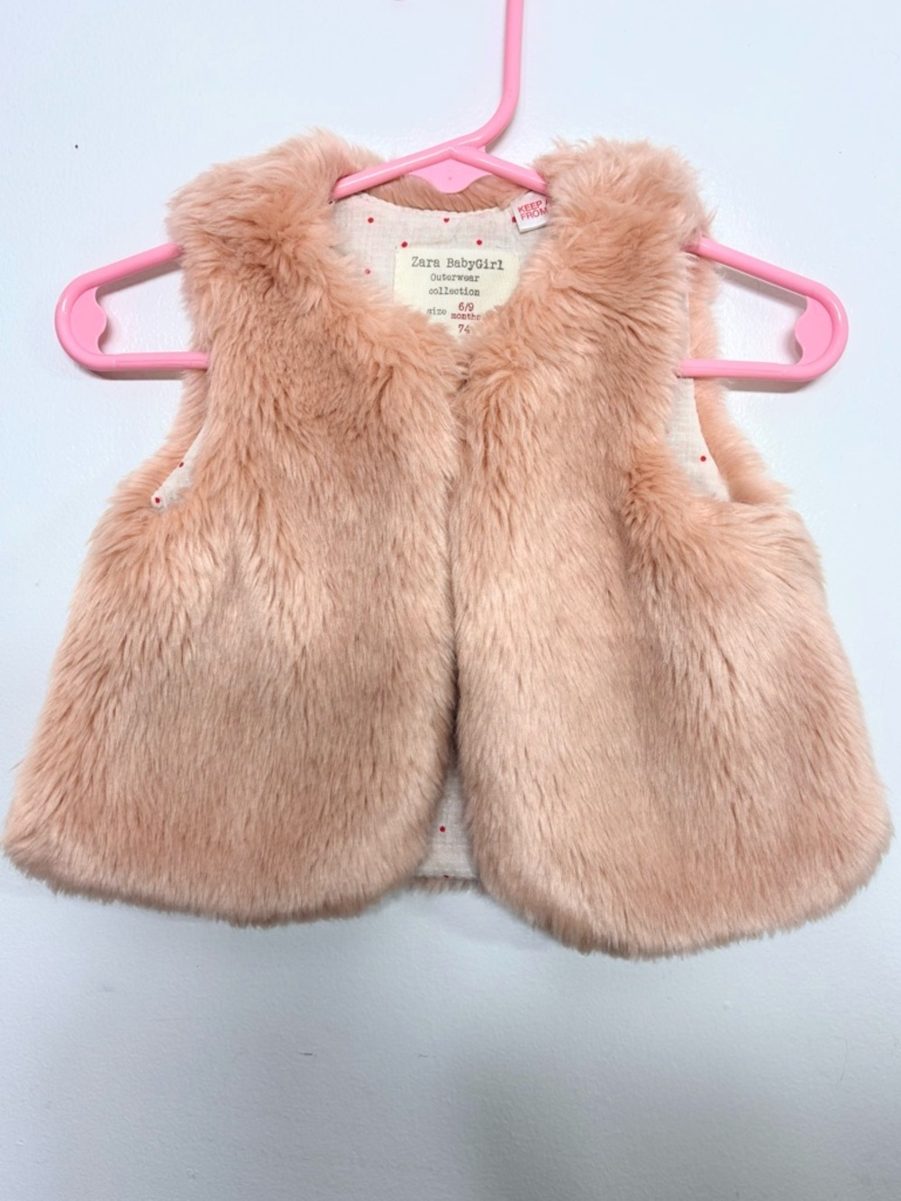 2 for 18$ - Zara Baby Faux Fur Vest Pink 6-9M 🤍 Super Soft & Cute